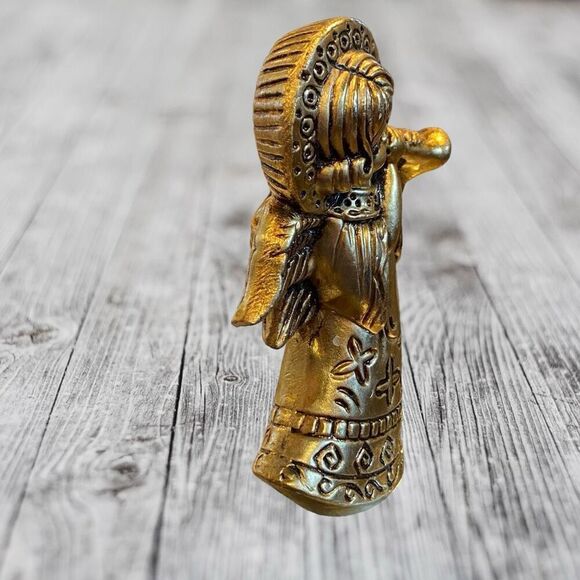 Vintage 1960s Gold Angel Figurines MCM Christmas Decor - Picture 2 of 9